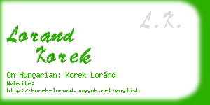 lorand korek business card
